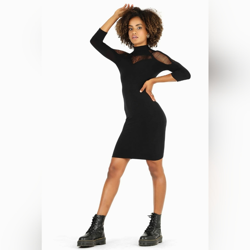 BLACKMILK VERY-SASSY-NATION DRESS 2.0 BLACK BODYCON DRESS - Picture 4 of 7